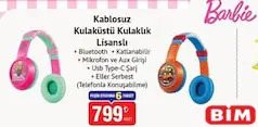 BARBİE/HOT WHEELS KABLOSUZ KULAK ÜSTÜ KULAKLIK LİSANSLI fiyat ve kampanya bilgisi